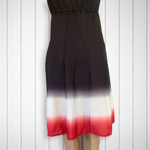 TARGET Midi Dress Size 14 High Waisted Ombré Hem pattern Plunge V Neckline - Picture 7 of 7